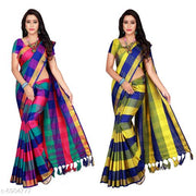New Cotton Silk Fabric Uppada Woven Work Saree For Woman's