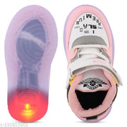 Handly Collection Kids Led Shoes, Casual Led Velcro Shoes, Light weight Shoes, Outdoor Sports Shoes for Little Tiny Kid GlowT101Pink#/-