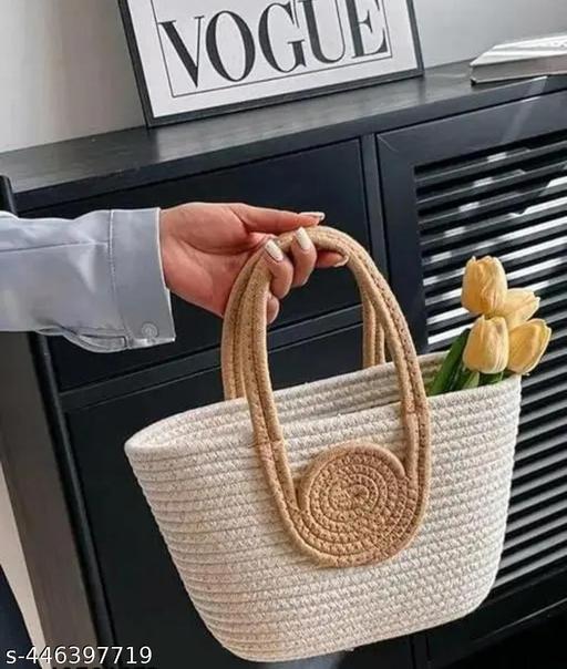 Summer Women Bucket Bag Casual Woven Beach Handbag for Vacation