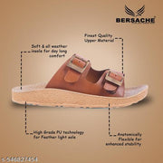Bersache Extra Soft Classic Casual Chappal with  Regular wear with Ultra Soft & Flexibility Technology Slider for Men's (Rust)