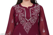 chikankari kurti miror work with free inner