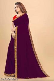NEW Georgette  MIRROR LACE SAREE