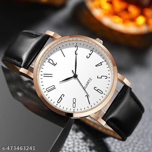 Rose Gold Case Designers Wrist Watches For Boy And Men Analog Watch - For Men Stylish Leathers Strap Analog Wrist Watches For Boy And Men