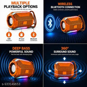 DPM Bluetooth Portable Speaker with RGB Glow Lights, High Bass Sound, 5W Output, USB TF FM Playback, Wireless Connectivity, Compact Design