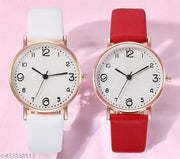 High Quality Round Dial Fancy Leather Belt Women Analog Watch(Pack of 2)