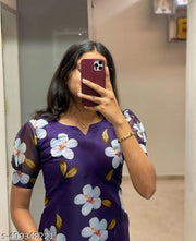 Flower Design Self Design Organza Kurti