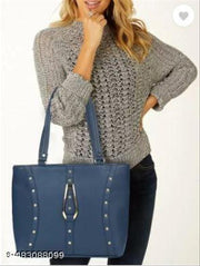Spacious Dark Tan, Blue, Beige Embellished Canvas Block Tote Bag for Women with 2 Pockets Ideal Large Shoulder Tote Bag and Handbag for Work, College, and Office Use