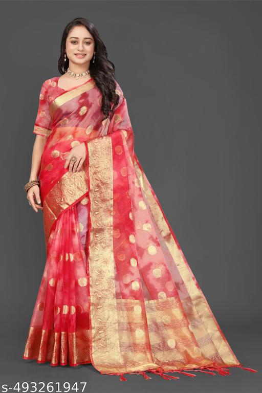 NEW FANCY ORGANZA SAREE  MULTY COLOUR SAREE