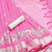 Bollywood Chanderi Cotton New Fancy Embroidery Saree For Festival