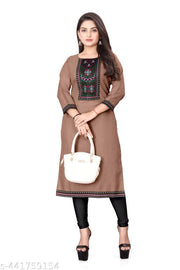 Desigener Kurti New Collection Cotton Blend Stylish New Trendy Embroidered Pattern Casual Kurta for Girls & Women