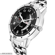 Day & Date Function Watch With Black Dial & Alloy Chain Analog Watch - For Men