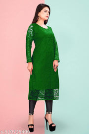 Designer Rassal Net Fabric Kurtis For Woman