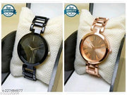 Attractive New Solid Dial Attractive Metal Chain Belt Analog Watch for Women