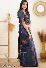 Women's Kanjivaram Soft Banarasi Silk Saree With Blouse Piece