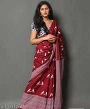 Jaipuri Hand Block Printed Soft Cotton Mulmul Saree ,latest cotton mulmul saree,Sanganeri Cotton Malmal Saree, Bagru Cotton Saree, Batic / Batik Print Cotton saree In Super Fine 92*80 Fabric Quality With Attached Blouse Piece for Woman