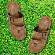 Khaki Solid Comfort Sandals For Men