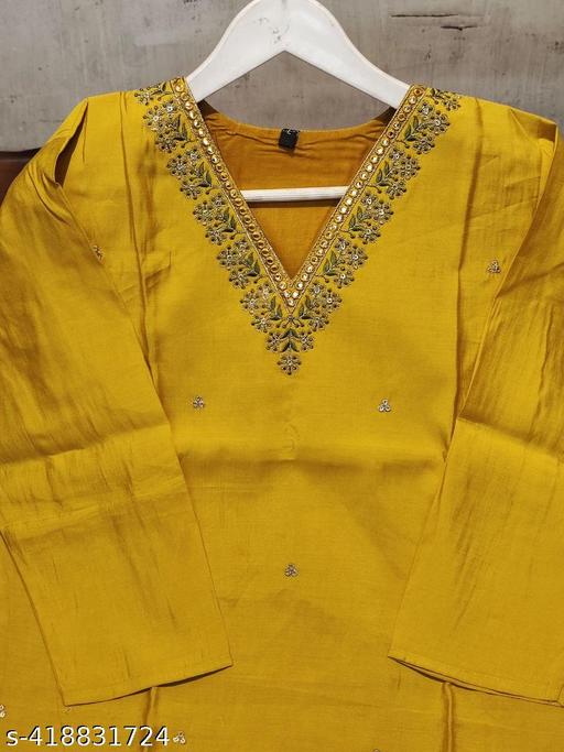 Embroidery work Daily wear kurti embroidery work on neck and allover kurti.