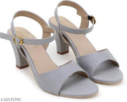 NM Dream New Trendy Stylish ladies heel Latest Design Heel Sandal For Women Walking Comforatble Lightweight Sandal For Women Work Heel For Women Casual Partywear Wedges heels casual and daily wear premium quality Sandal (Grey)