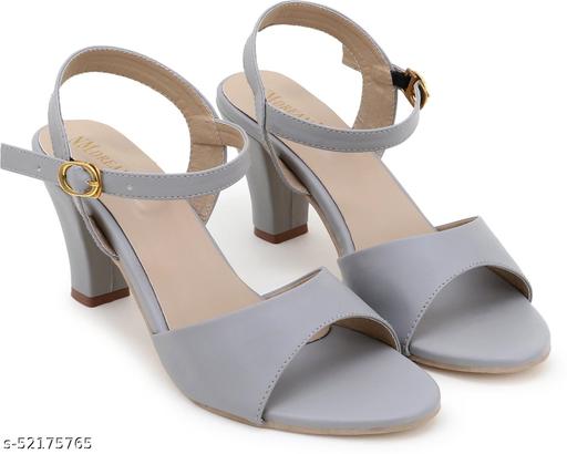 NM Dream New Trendy Stylish ladies heel Latest Design Heel Sandal For Women Walking Comforatble Lightweight Sandal For Women Work Heel For Women Casual Partywear Wedges heels casual and daily wear premium quality Sandal (Grey)