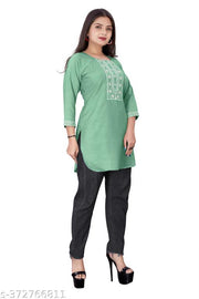 stylelist short kurti with embroidered work