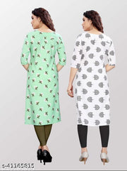 Polyster/Crepe fabric-Women's Printed Kurtis
