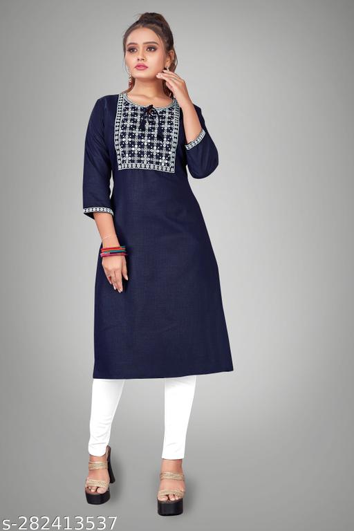 Womens embroidery and mirror work kurtis