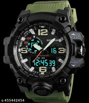 1155 Army Green Chronograph Analog Digital Watch
