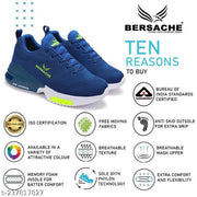 Bersache Lightweight Sports Shoes with High Quality Sole | Comfortable Outdoor, Casual, walking, Gym, Training, Trekking and Hiking Blue Shoes for Men
