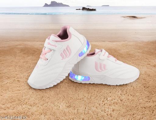 Handly Collection Led Shoes, Casual Led Velcro Shoes, Light weight Shoes, Outdoor Indoor Shoes, Casual Shoes for Little Tiny Kid Baby Boy Girl Shoes T103Pink