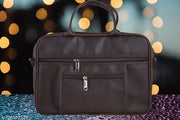 swastik enterprise genuine lether world 15.6 inch laptop officeal bag brown