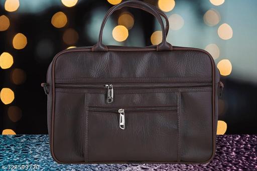 swastik enterprise genuine lether world 15.6 inch laptop officeal bag brown