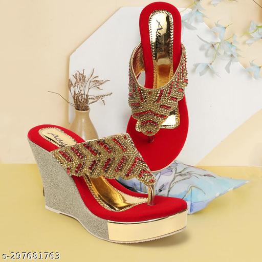 Albela Women's Trendy Partywear & Bridal Wedge Heel Sandal