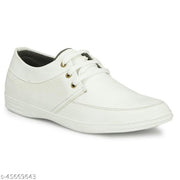 LE GREEM Men's White Comfortable & Smart Synthetic Lace Up Running  Walking  Casual Shoes Sneakers