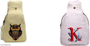 Canvas Sling Bag with Elegant Letter “K” Monogram Print Cross Body bag