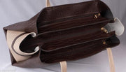 Dual tone croco pattern tote handbags for womens