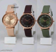Best Quality Festive Season Royal Designer Round Dial Attractive Leather Belt Women Watches Combo Pack of 3 Watches combo for women stylish girl watches combo pack of 3 analog watches combo wrist watches combo watches for girls stylish watches Set