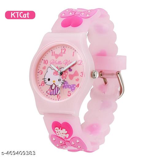 KIDS GIRLS FABLOUS STYLISH MODERN PRETTY PINK ANALOG WATCH(1PCS)