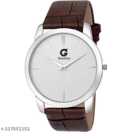 Listen Slim Casual Watch With Silver Dial & Brown Leather Strap Analog Watch - For Men