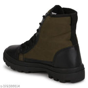 Stylish Olive Canvas Solid Walking Shoes For Men