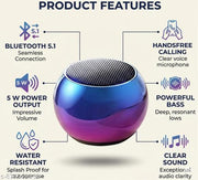Mini Bluetooth Speaker, Ball Shape, 5x5 cm, with LED Lighting Effects | Wireless Power Button Controlled, Long Lasting Battery & Quick Charge
