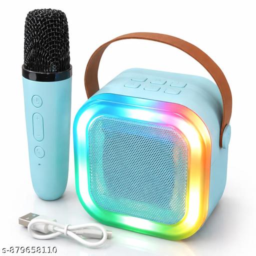 Mini Karaoke Speaker with Wireless Microphone | Bluetooth LED Party Speaker for Kids