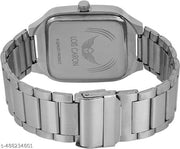 LOIS CARON Men’s Analog Watch – Silver Square Dial Quartz Wrist Watch for Boys & Men (Pack of 1)