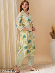 Stylish Women Kurti with Palazzo Pant Set | A-Line | Casual Ethnic Wear