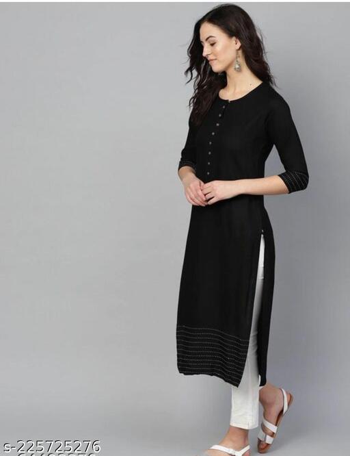 Amazing CN Latest Fashion Women's Solid Printed Round Pleated Flared Kurti