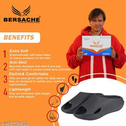 Bersache  Lightweight Stylish  Slipper  With High Quality Sole For Men (Black-6149)