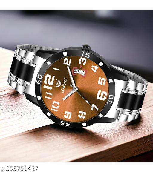 Lorenz Two Tone Chain & Brown dial Watch for Men | Watch for Boys | MK-3055K