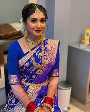 Blue kanjivaram silk saree