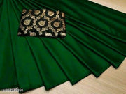 sana silk satin silk Green saree with blouse