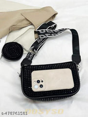 Silver Women Sling Bag Small Crossbody Bag for Women With Coin pouch handbag for women and girls