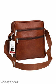 Men’s PU Leather Crossbody Sling Bag | Stylish Office & Travel Shoulder Bag for Men | Brown Messenger Side Bag